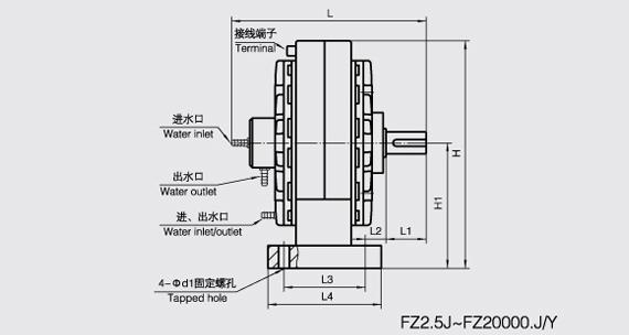 水冷磁粉刹车器外形图